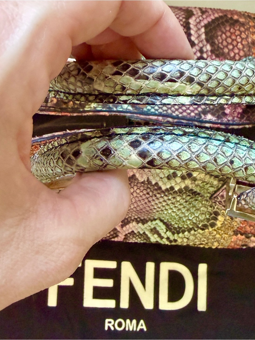 ULTRA RARE - FENDI Twin Python Tote Multicolor Bag - Archival Discontinued! - Picture 7 of 17